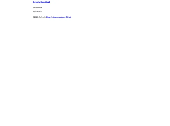 Eleventy Base Webc screenshot