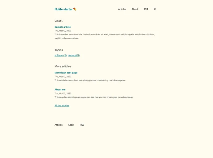 Nulite screenshot