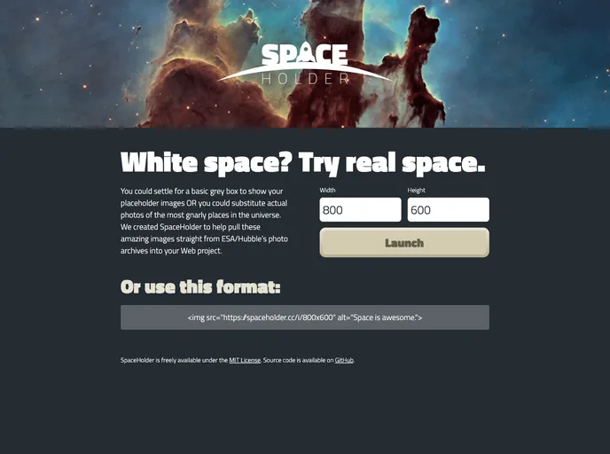 Spaceholder.cc screenshot